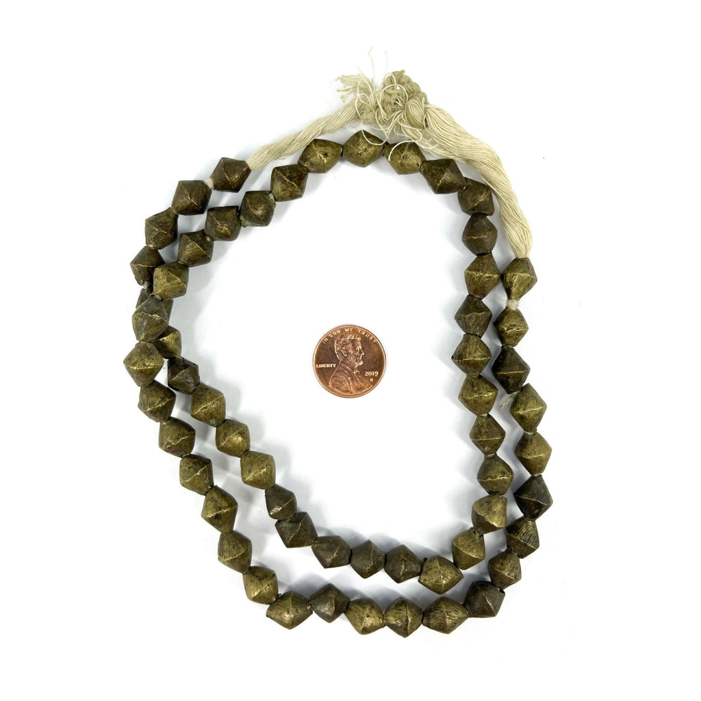 Brass Biconal Beads Cameroon JK Brown Collection