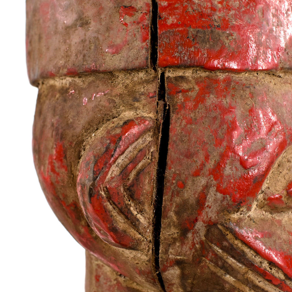 Senufo Red Painted Standing Figure Cote D'Ivoire