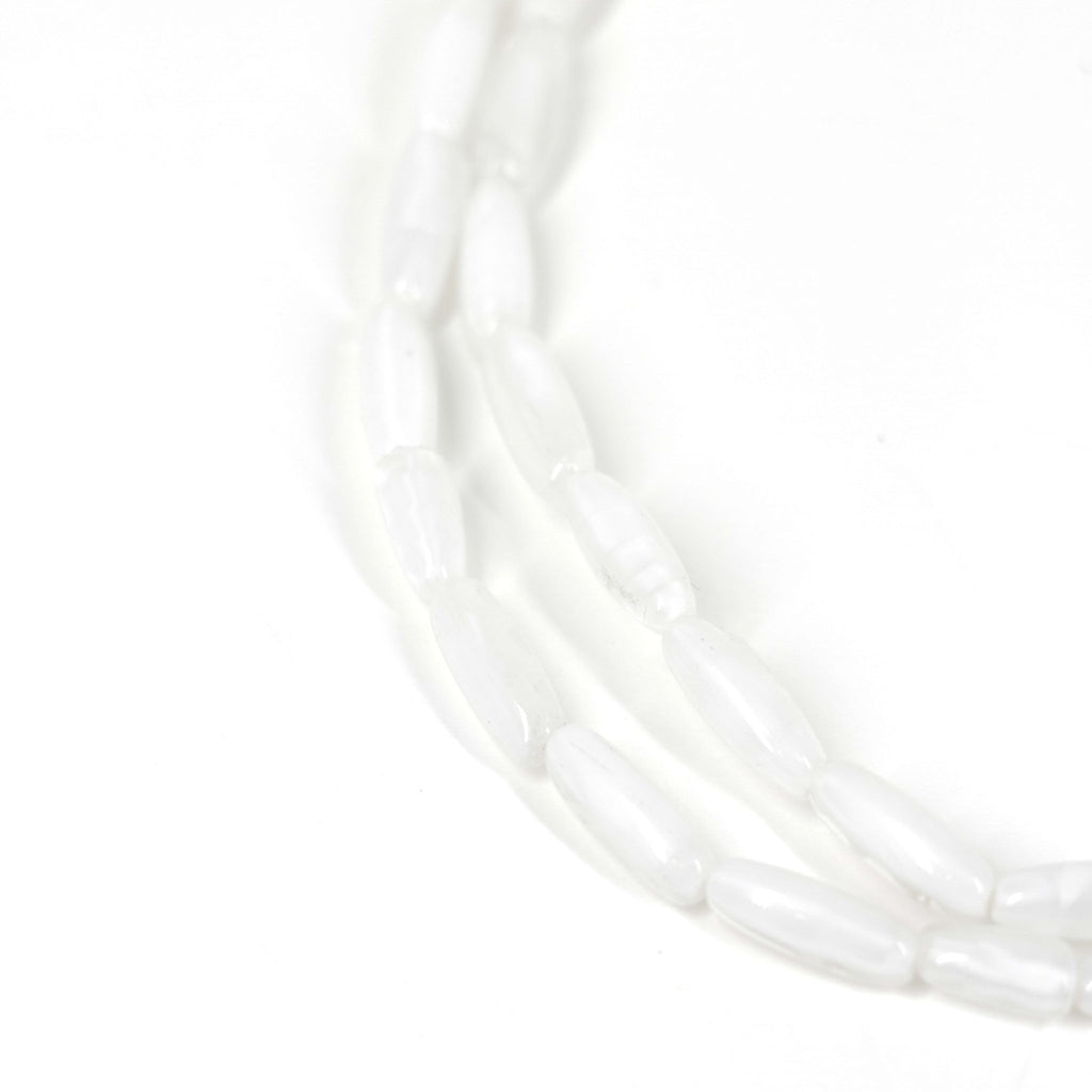 White Molded Venetian Trade Beads