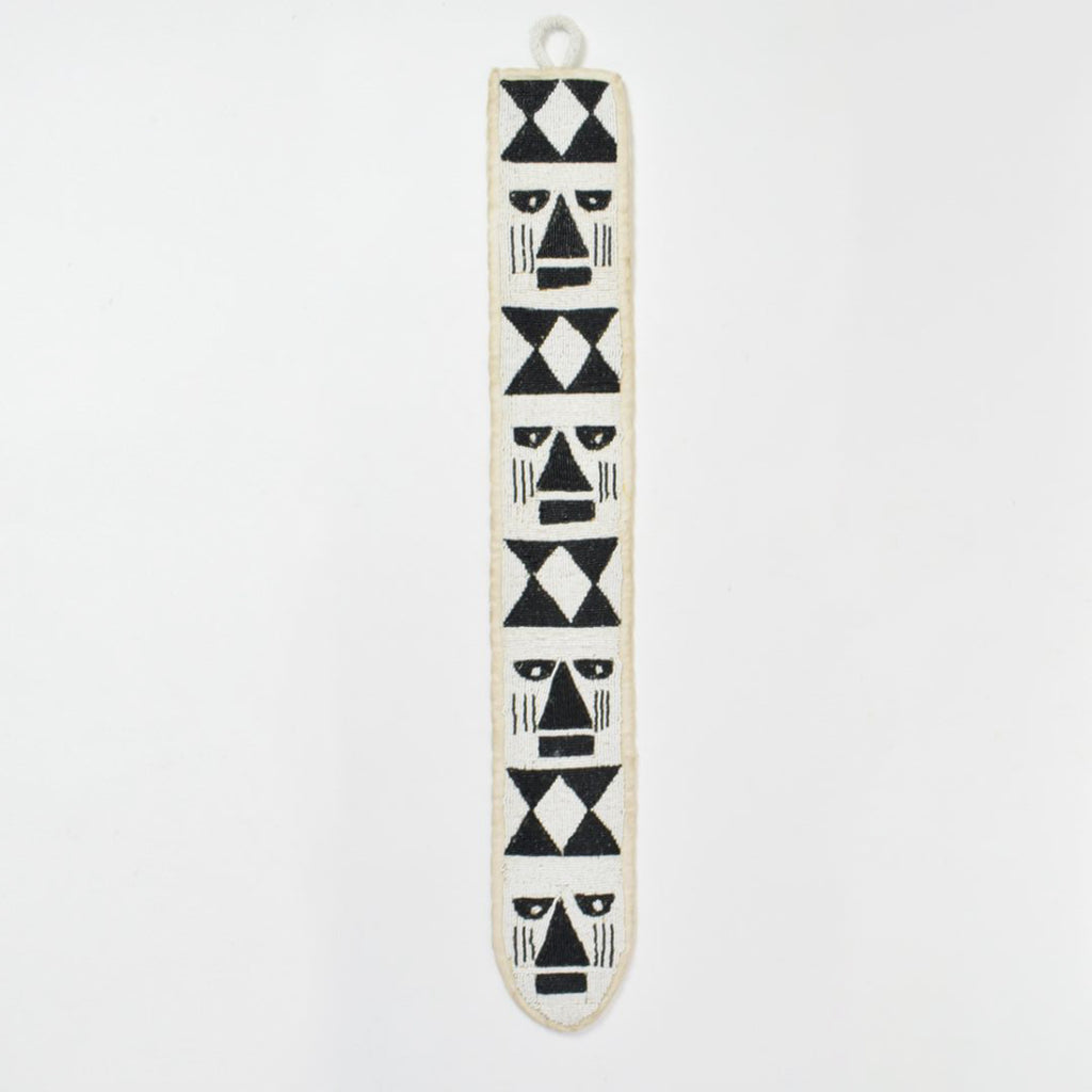 Yoruba Beaded Black and White Diviner's Panel Nigeria