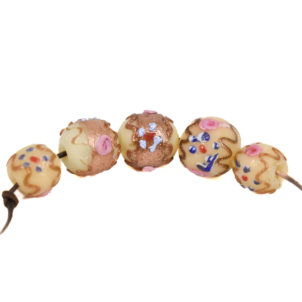 5 Fancy Venetian Trade Beads Ericson Collection