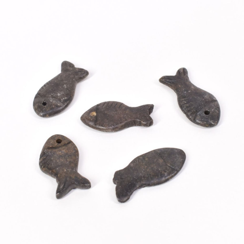 5 Shona Abstract Fish Pendants Zimbabwe