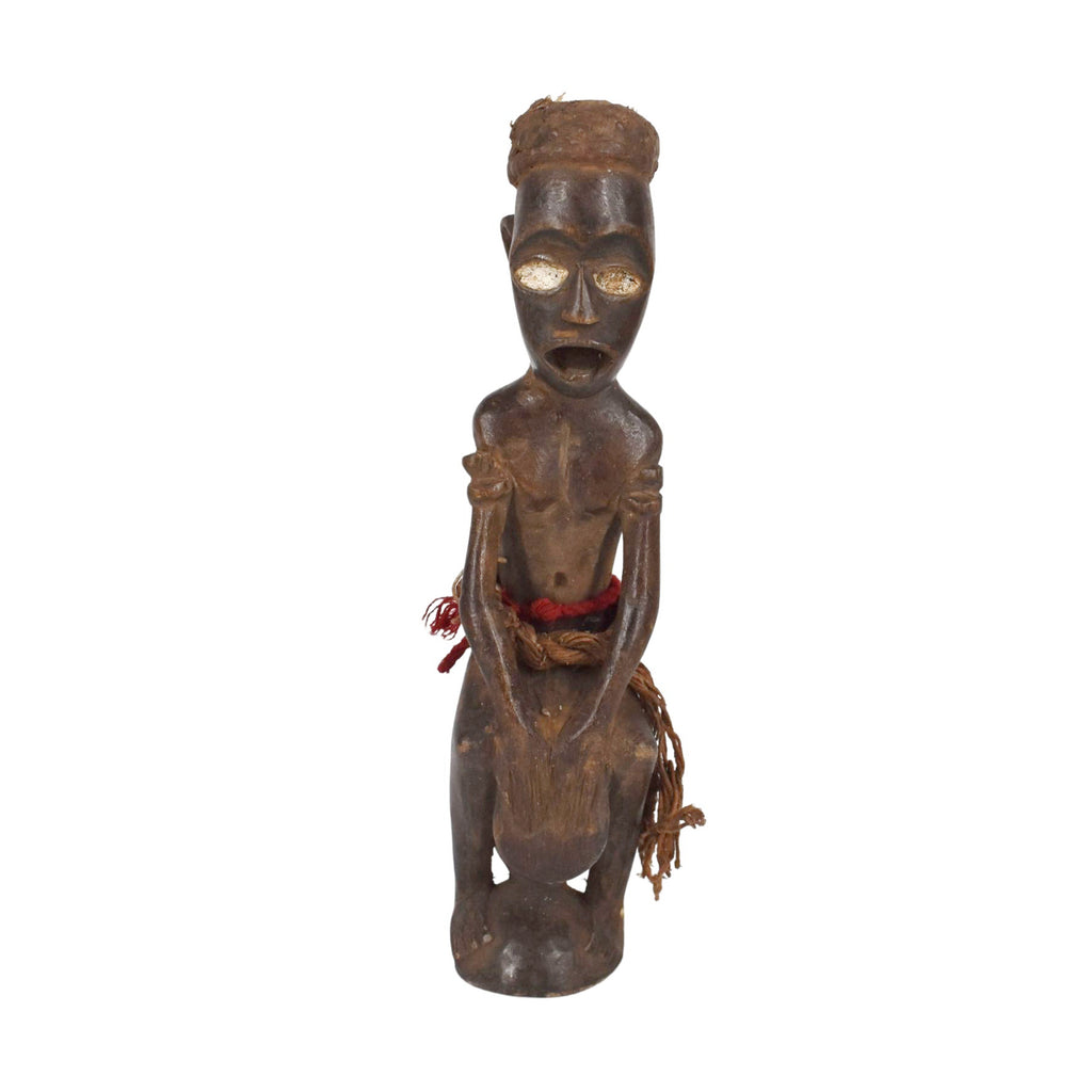 Kongo Kneeling Drummer Figure Congo