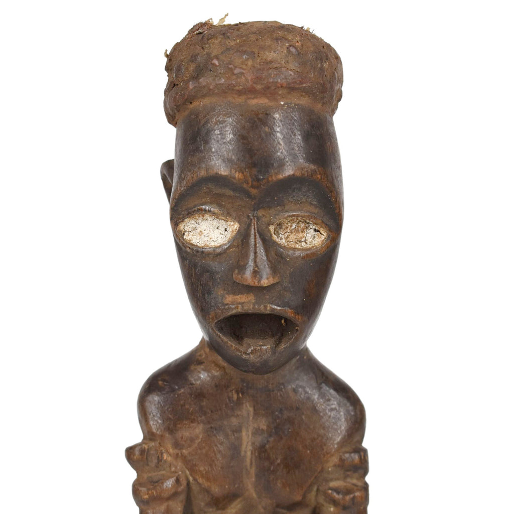 Kongo Kneeling Drummer Figure Congo