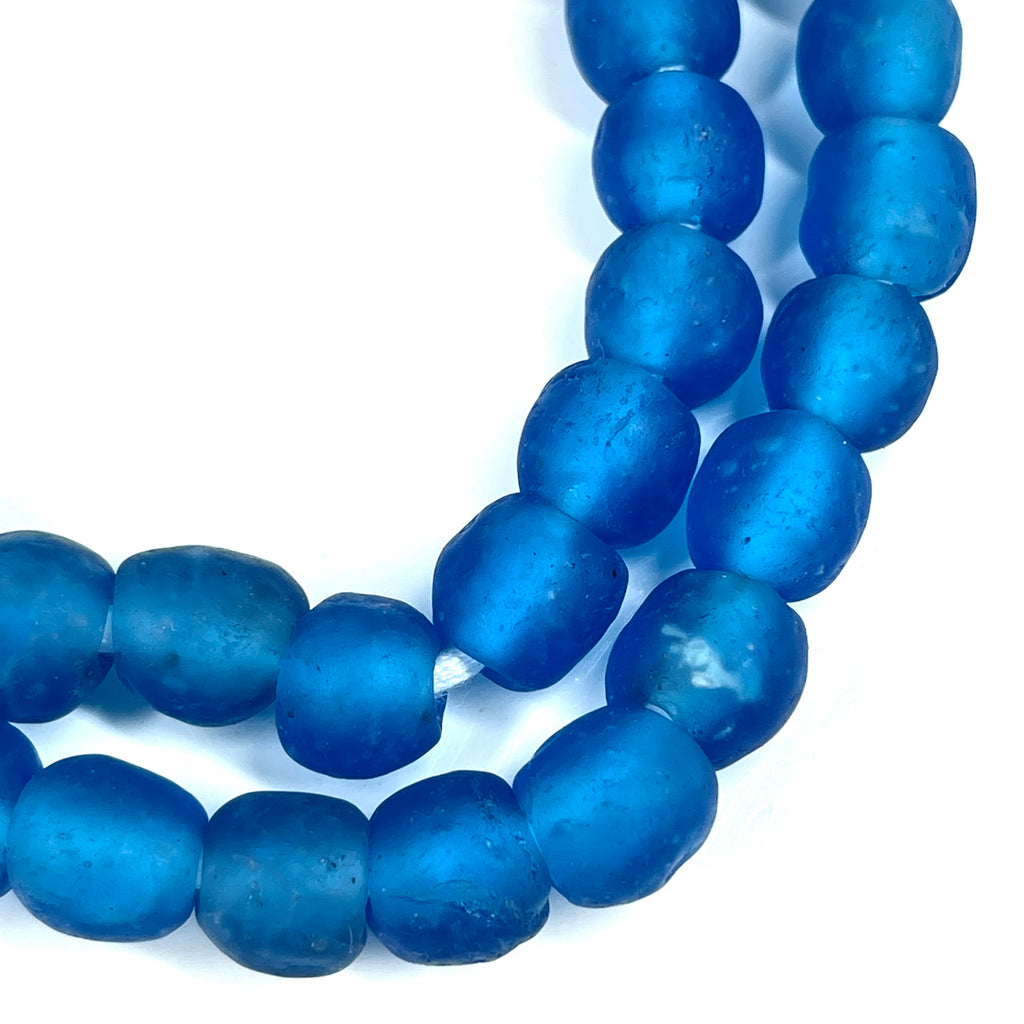 Blue Krobo "Recycled" Powder Glass Trade Beads