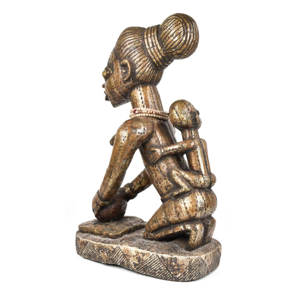 Yoruba Female Maternity Brass Figure Cameroon