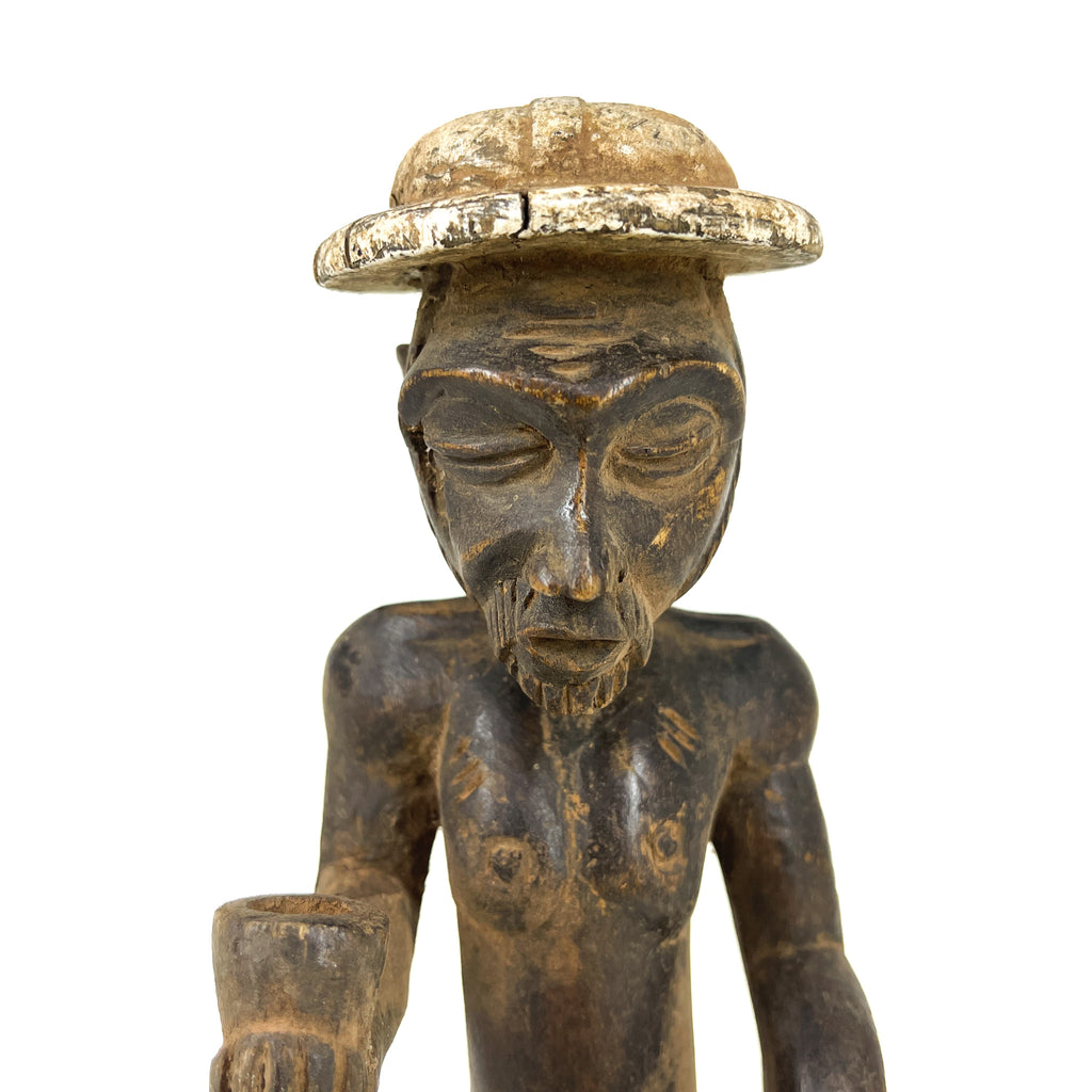 Baule Seated Male Miniature Figure Côte d'Ivoire 12 Inch