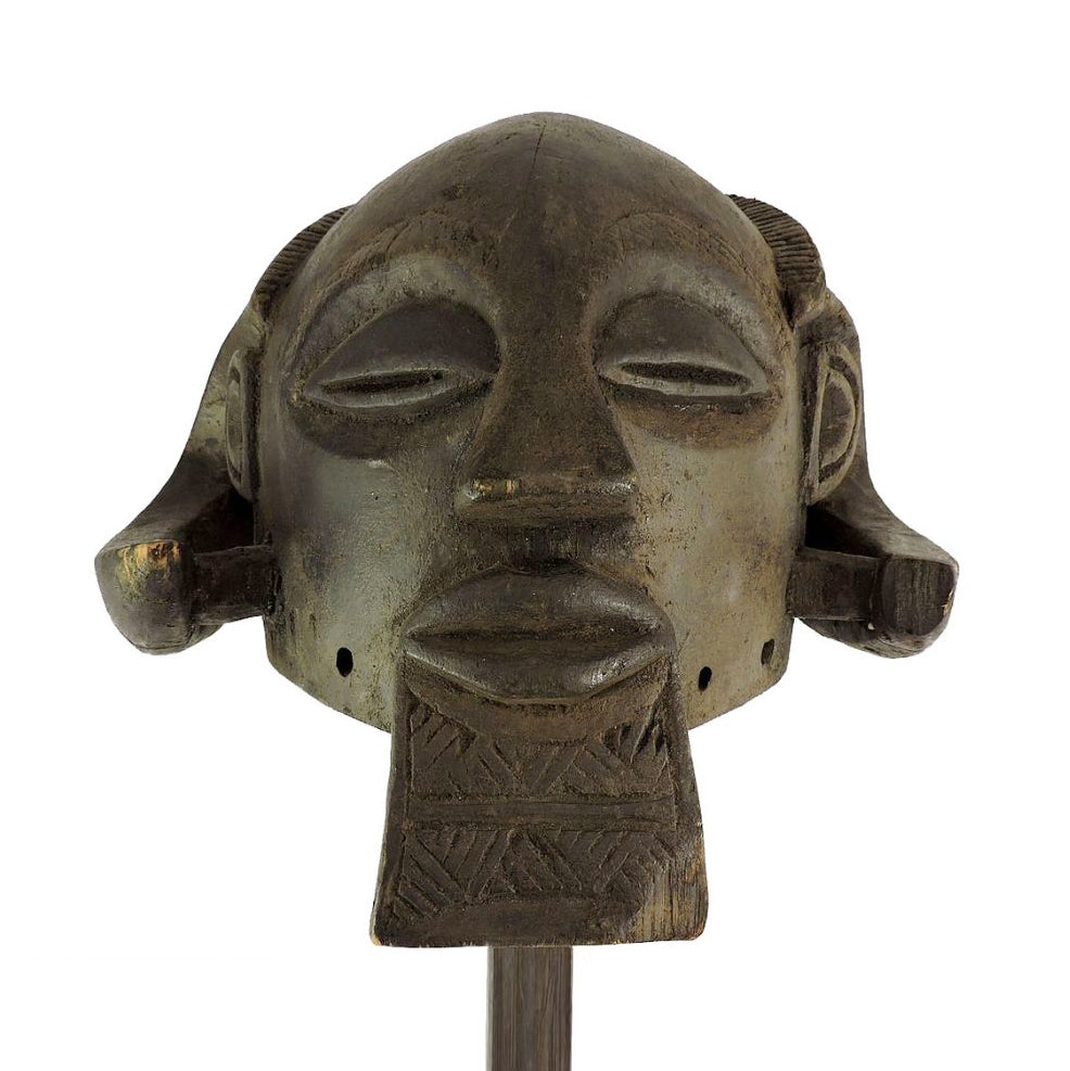 Luba Helmet Mask Ram Horns Custom Base Congo