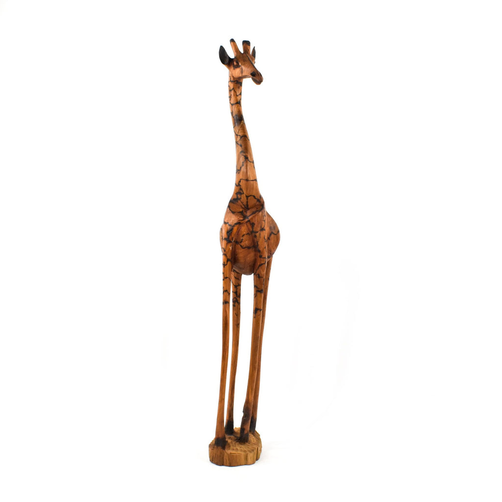 Giraffe Wood Carving Zimbabwe 29.5 Inch