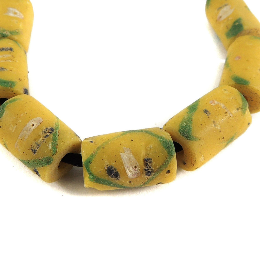 7 Yellow Pineapple Venetian Trade Beads