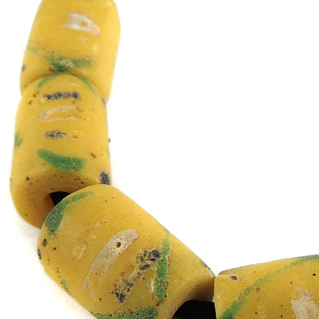 7 Yellow Pineapple Venetian Trade Beads