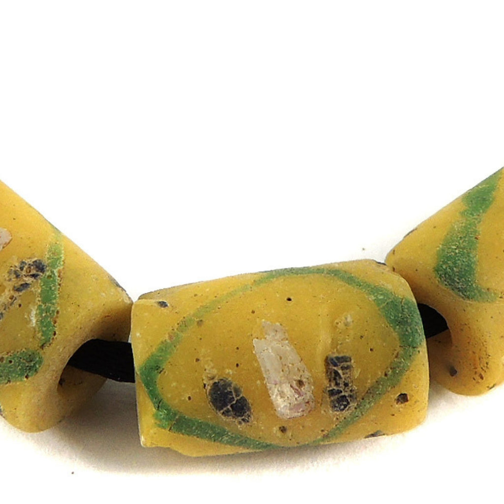 7 Yellow Pineapple Venetian Trade Beads