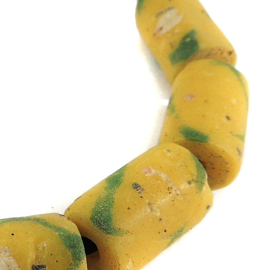 7 Yellow Pineapple Venetian Trade Beads