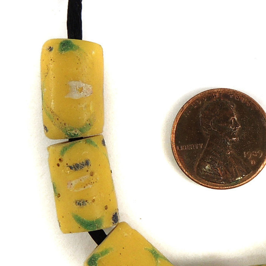 7 Yellow Pineapple Venetian Trade Beads