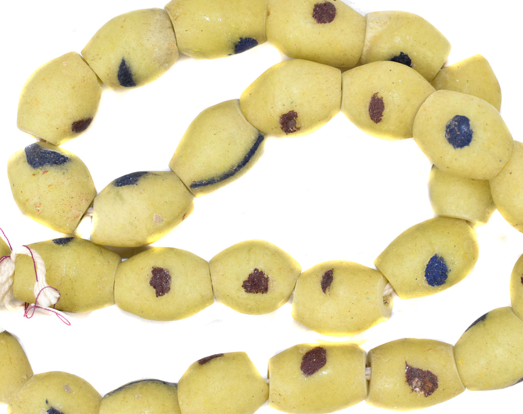 Yellow Krobo "Recycled" Powder Glass Trade Beads Cooper Collection