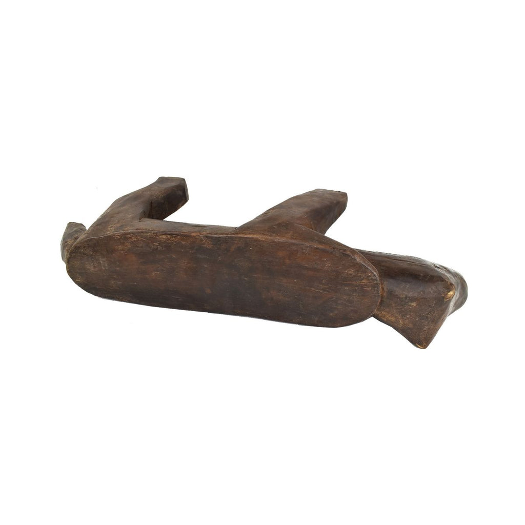 Dinka Figural Headrest with Metal Studs South Central Africa