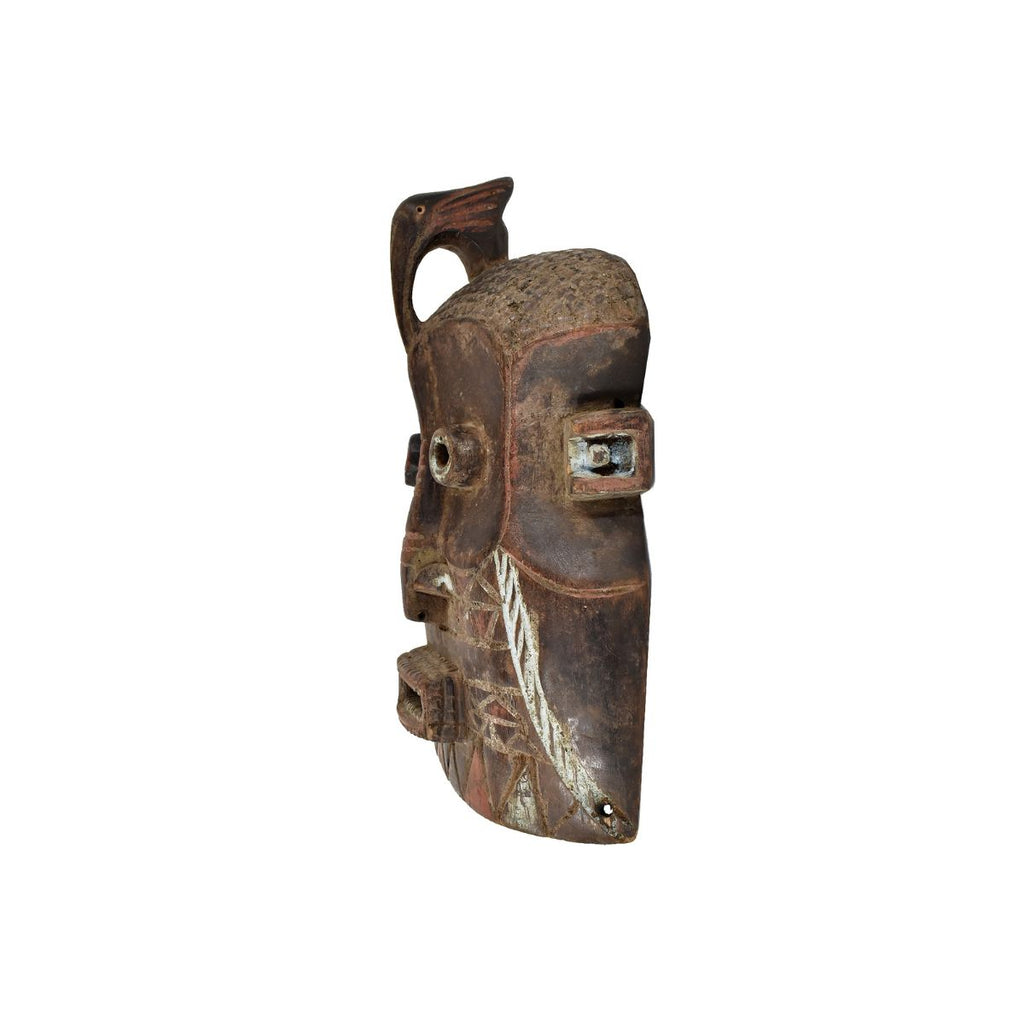 Songye Wood Mask with Bird Congo