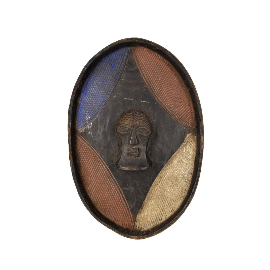 Songye Shield with Kifwebe Mask Icon Congo