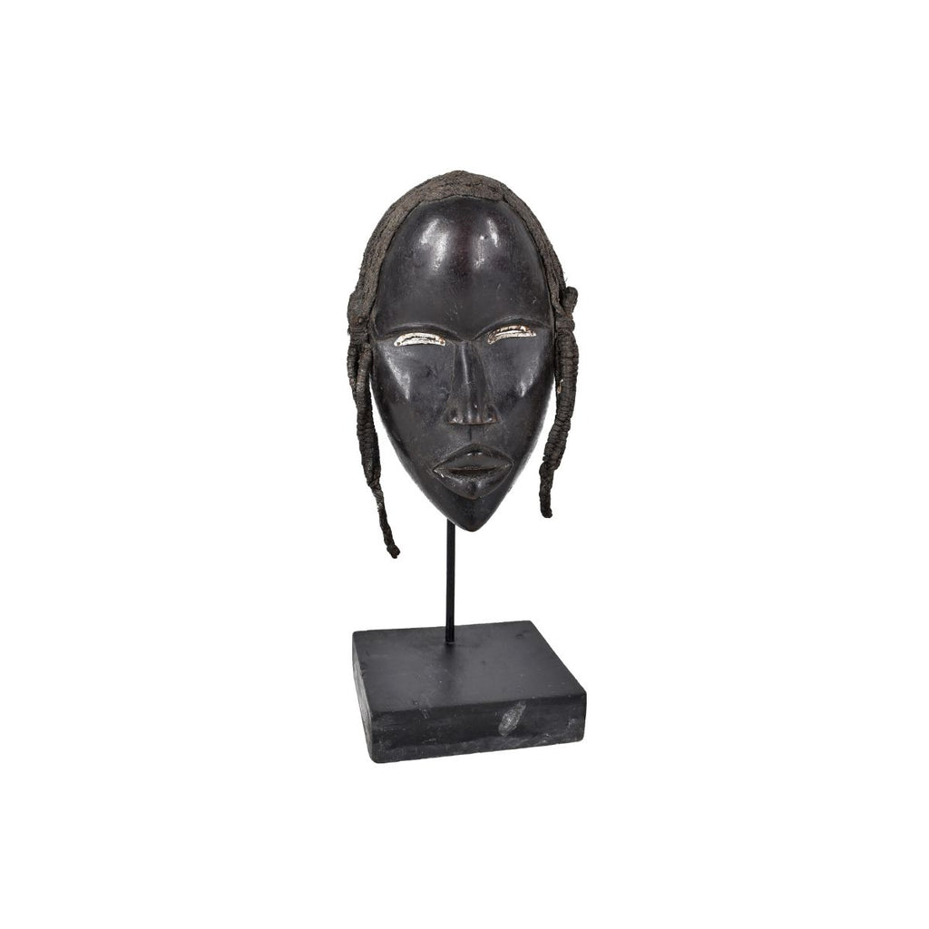 Dan Deangle Mask with Braided Hair on Custom Stand Liberia