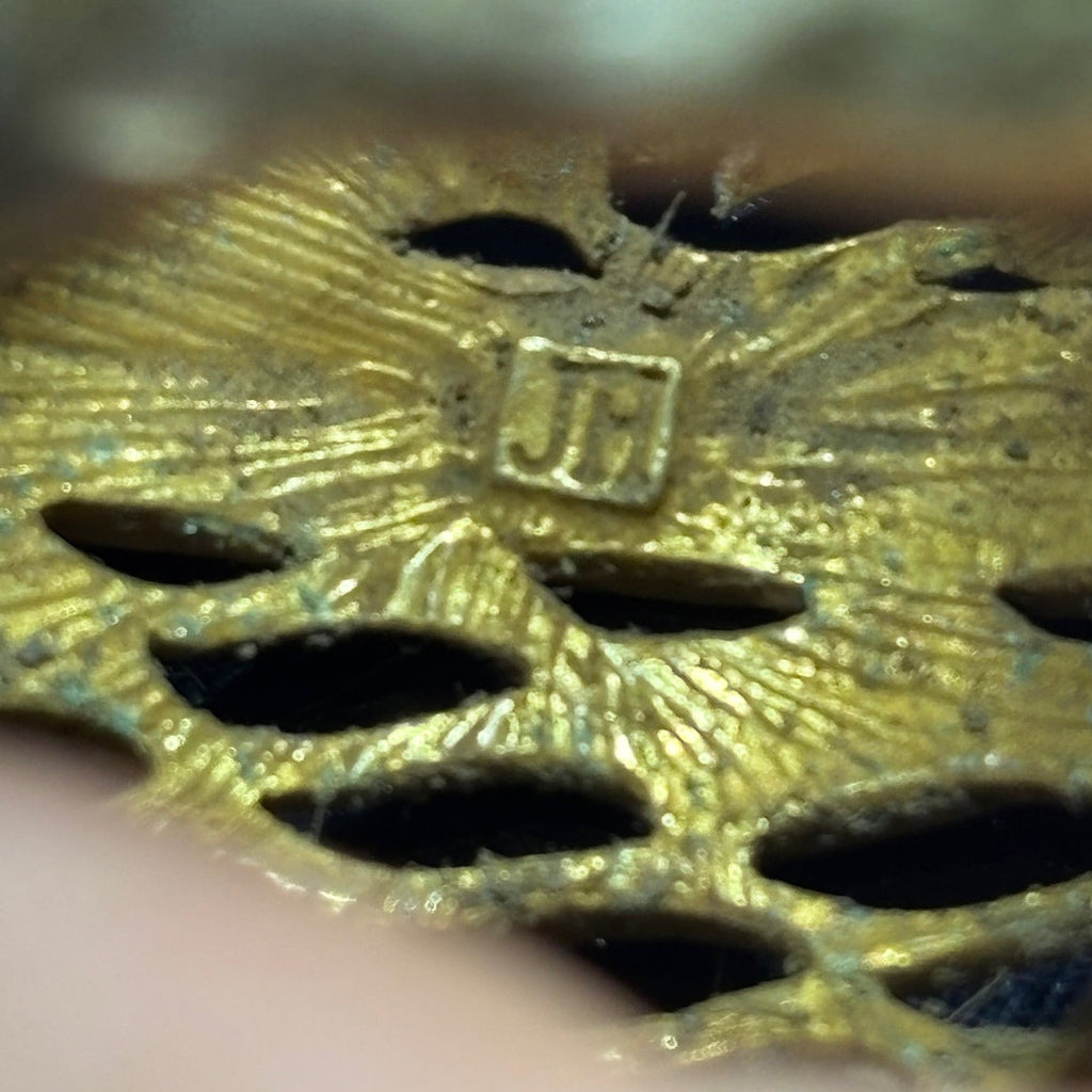 Gilded Brass Necklace with Ring Pendant NIgeria 30 Inch